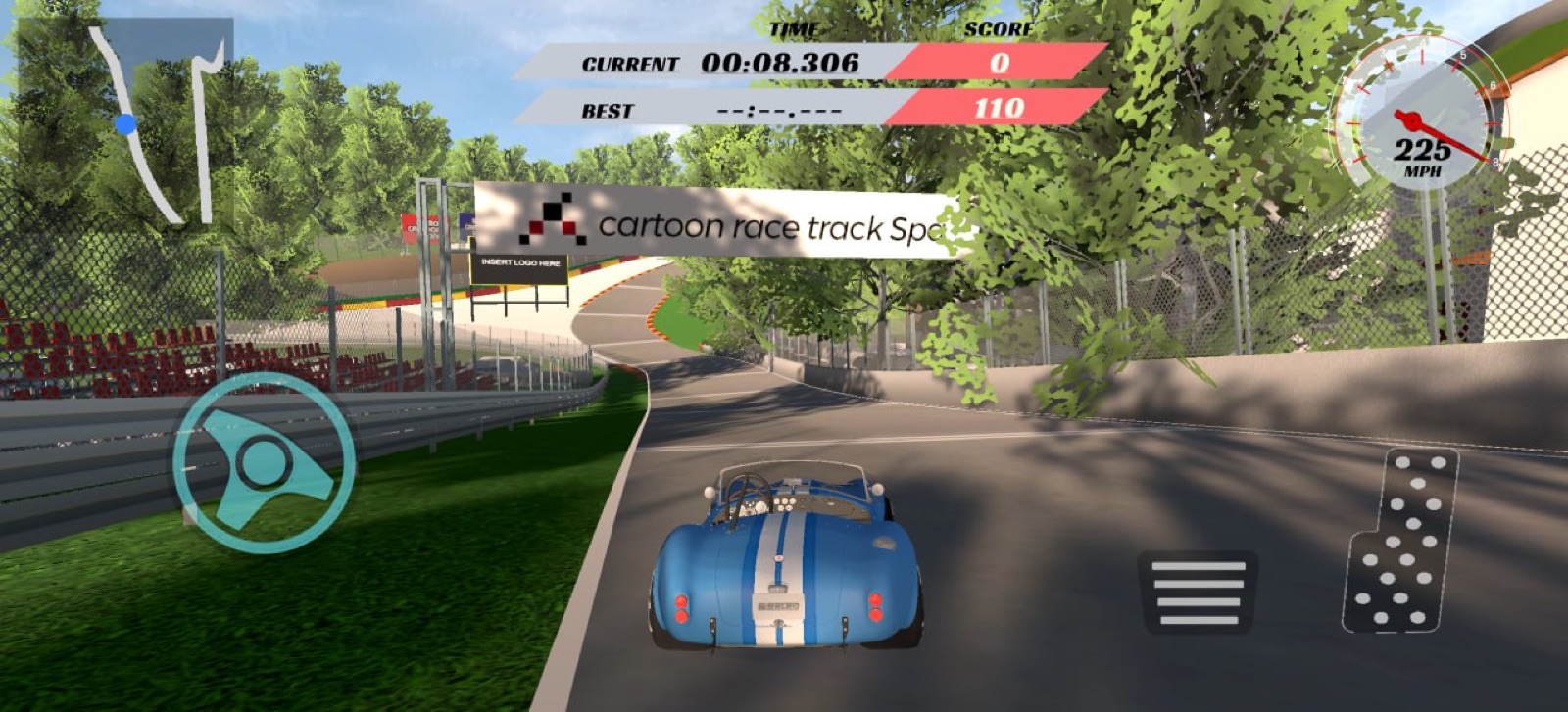 Roadster vintage sur la piste